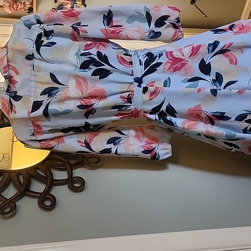 Women Dress Charles Henry Summer Fashion Evening Floral Dress Long Sleeve Sz S - Picture 2 of 9